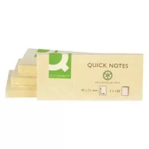 Q-Connect Quick Notes Recycled 38x51mm Yellow Pack of 12 KF22367