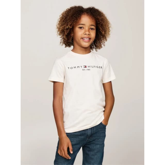 Tommy Hilfiger Children's Essential T Shirt Regular Fit T-Shirts 4Y Cream 59614774135