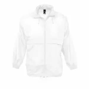 SOLS Unisex Surf Windbreaker Lightweight Jacket (XS) (White)