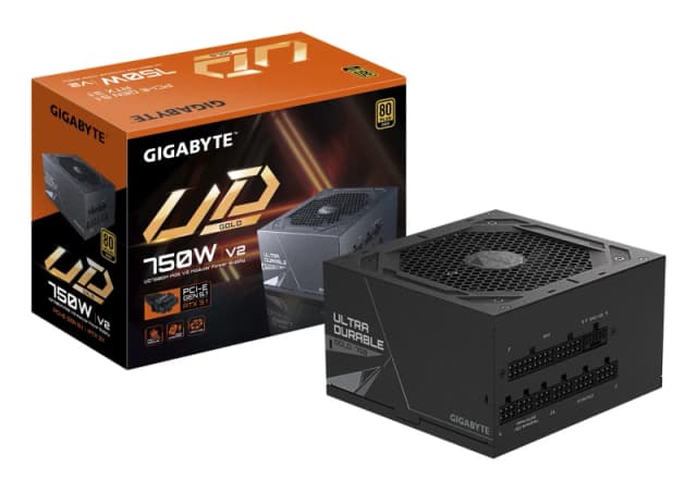 Gigabyte Gigabyte UD750GM PG5 V2 Power Supply Unit- PCIe Gen 5.1, 80 PLUS Gold, Fully Modular Design, 120mm Fan, ATX 3.1 compatible, EU Plug GP-UD750G