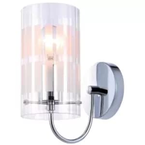 Italux Max - Modern Wall Lamp Chrome 1 Light with Clear Shade, E27