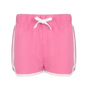 Skinni Minni Childrens/Kids Retro Shorts (5-6 Years) (Bright Pink/White)