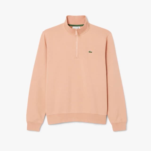 Lacoste High Neck Zipped Fleece Sweatshirt Orange male XS