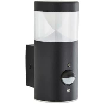 LED With PIR Wall Light 4W POLLUX 3000K Warm White Black Exterior - Zinc