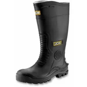 HYDROMASTER Safety Wellington Work Boots Black Wellies - Size 10 - JCB