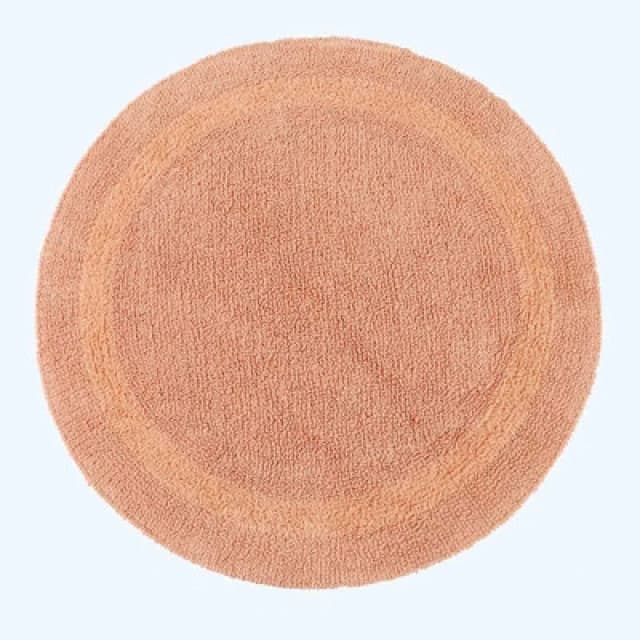 Homescapes Luxury Reversible Round Bath Mat - Peach