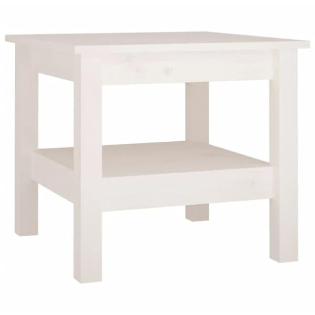 Vidaxl Coffee Table White 45X45X40 Cm Solid Wood Pine, White 814265