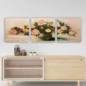 PCCKM1 Multicolor Decorative Canvas Painting (3 Pieces)