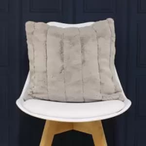 Riva Paoletti Empress Super Soft Faux Fur Cushion Cover, Grey, 45 x 45 Cm