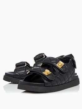 Dune London Lockstockk Flat Sandal - Black, Size 4, Women