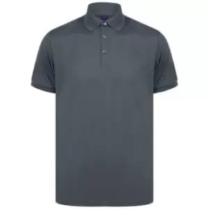 Henbury Mens Piqu Polo Shirt (3XL) (Charcoal)