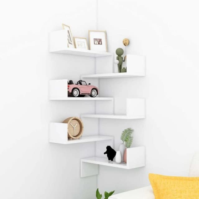 VIDAXL Vidaxl - Wall Corner Shelf 2 pcs White 40x40x50cm Engineered Wood 8720286596425