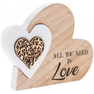 All You Need Is Love' Natural Toned Heart Block