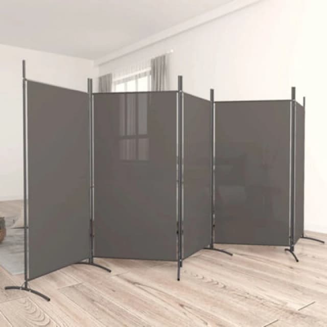 Vidaxl 5-panel Room Divider Anthracite 433X180 Cm Fabric 350268