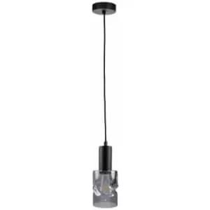 Keter Lighting - Keter Cross Slim Pendant Ceiling Light Black, 10cm, 1x E27