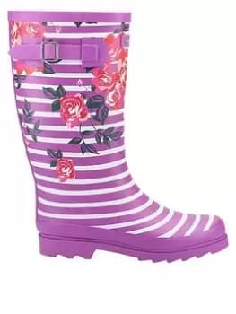 Cotswold Chilson Wellington Boot - Flower, Multi, Size 4, Women