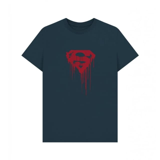 Superman Mens Official Drip Shield T-Shirt in Blue Size: Small Blue Male S