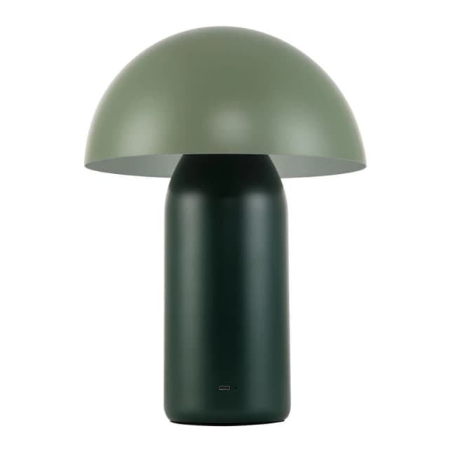Happy Homewares Modern Rechargeable Mushroom Table Lamp with Touch Dimmer Button in Dark Green Size: 10" Dark Green Unisex 10"