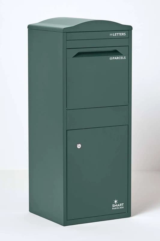 Homescapes Smart Parcel Box Large Curved Top Front Access Secure Delivery Box in Green Green Unisex