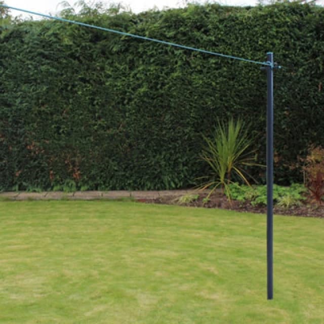 JVL 2.4M Clothes Post + 30m Washing Line Black