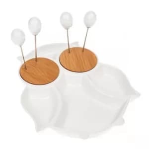 White Bamboo Owl Snack Set