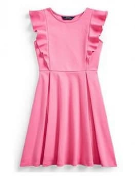 Ralph Lauren Girls Ponte Ruffle Dress