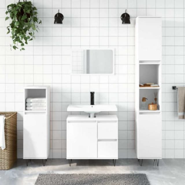 Vidaxl Bathroom Cabinet White 65X33X60 Cm Engineered Wood