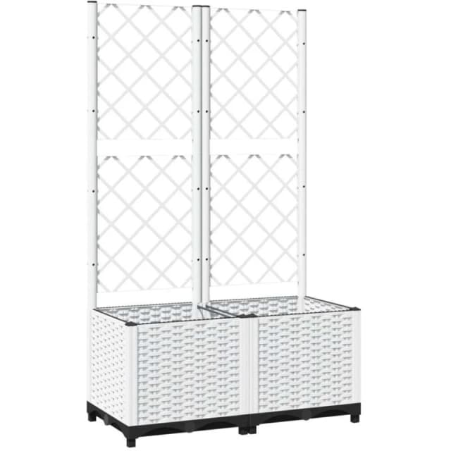 VIDAXL Garden Planter with Trellis White 80x40x136cm pp Vidaxl 8720845671754