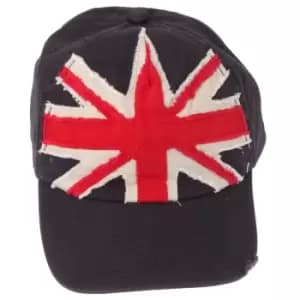 Union Jack GB Distressed Baseball Cap With Adjustable Strap (One Size) (Navy)