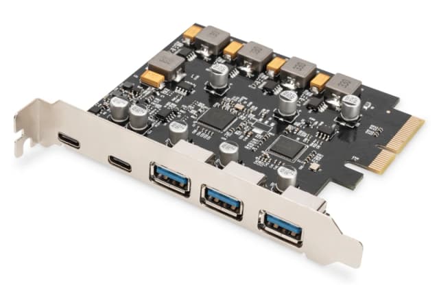 Digitus PCIe card 2x USB-C + 3x USB A