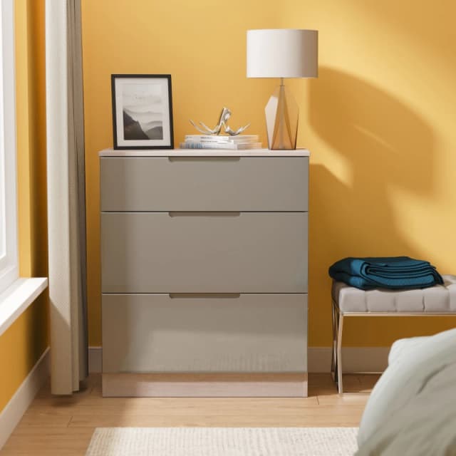 Ready Assembled 2 U Lucca 3 Drawer Deep Chest (Ready Assembled) in Grey Grey Unisex