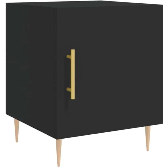 VIDAXL Bedside Cabinet Black 40x40x50cm Engineered Wood Vidaxl 8720845911133