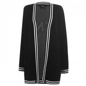 DKNY 100% Logo Cardigan - BLACK/IVORY
