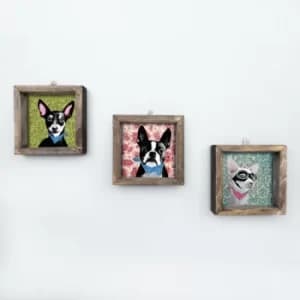 UKZM025 Multicolor Decorative Framed MDF Painting (3 Pieces)