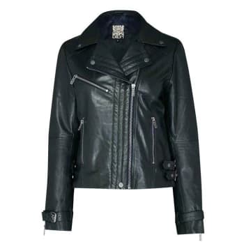 Biba BIBA Leather Biker Jacket - Forest