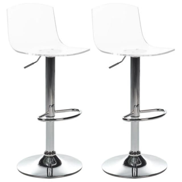 Beliani Set Of 2 Bar Chairs Imola Swivel Transparent