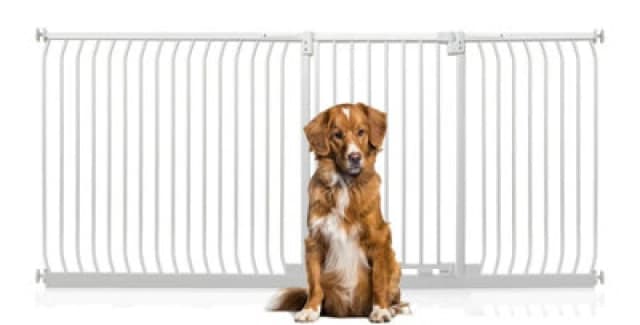 Bettacare Extra Tall Elite Dog Gate, 225Cm - 234Cm, Matt White, Extra Tall 96.8Cm In Height, Pressure Fit Pet Gate