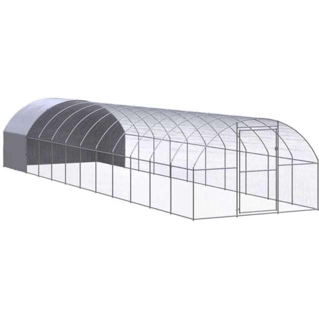 VIDAXL Outdoor Chicken Coop 3x12x2 m Galvanised Steel Vidaxl 8720286845004