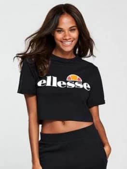 Ellesse Alberta Cropped T-Shirt - Black, Size 14, Women