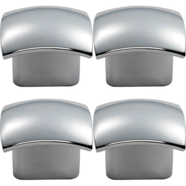 Loops 4x Convex Face Cupboard Door Knob 33 x 30.5mm Polished Chrome Cabinet Handle Multi unisex