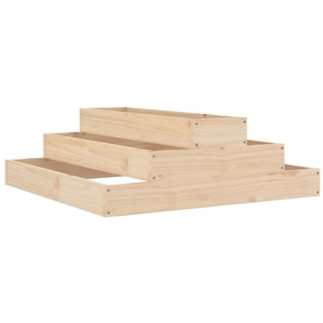 vidaXL Planter 80x80x27cm Solid Wood Pine, Brown 823892