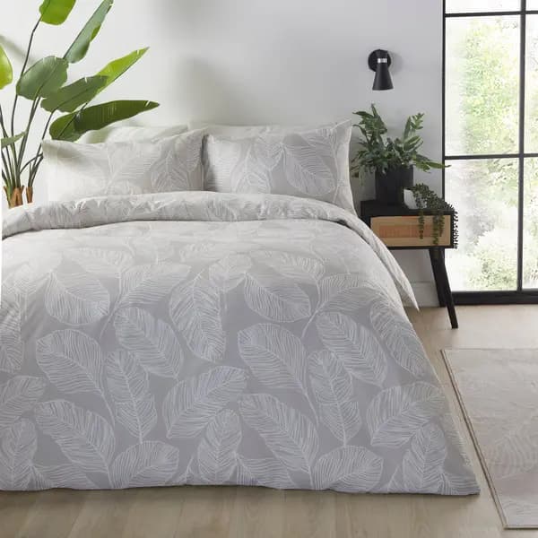 Fusion Matteo Reversible Duvet Cover and Pillowcase Set Natural