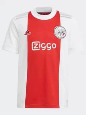 adidas Ajax Amsterdam 21/22 Home Jersey, White/Red, Size 9-10 Years