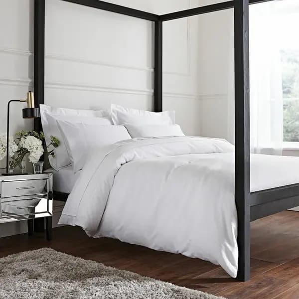 BIANCA Bianca Luxury 100% Cotton Sateen 800 Thread Count Duvet Cover Set, White, King BD/55144/R/KQS/WH