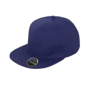 Result Unisex Core Bronx Original Flat Peak Snapback Solid Colour Cap (One Size) (Navy Blue)