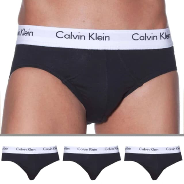 Calvin Klein Black 3 Pack Briefs - Cotton Stretch Black Male M 171579UK