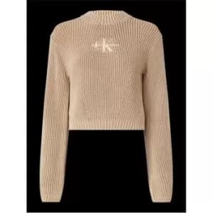Calvin Klein Jeans Washed Monologo Sweater - Cream
