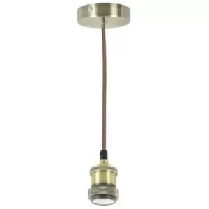 Lyyt Vintage Single Pendant Cord Set E27 Antique Brass