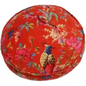 Riva Paoletti Paradise Round Cushion Cover (50 x 50 x 12cm) (Orange) - Orange