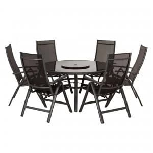 Sorrento Black 6 Seater Round Deluxe Recliner Set